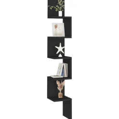 vidaXL Hoekwandschap 20x20x127,5 cm bewerkt hout zwart