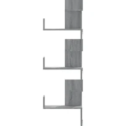 vidaXL Hoekwandschap 45x45x147 cm bewerkt hout grijs sonoma eikenkleur