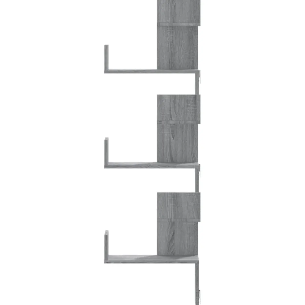 vidaXL Hoekwandschap 45x45x147 cm bewerkt hout grijs sonoma eikenkleur
