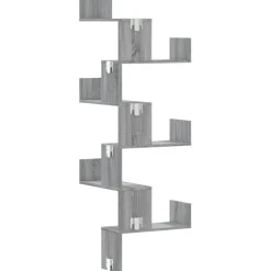 vidaXL Hoekwandschap 45x45x147 cm bewerkt hout grijs sonoma eikenkleur