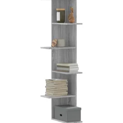 vidaXL Hoekwandschap 36,5x36,5x140 cm bewerkt hout grijs sonoma eiken