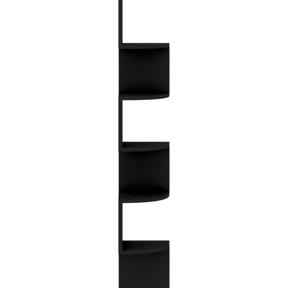 vidaXL Hoekwandschap 19x19x123 cm bewerkt hout zwart