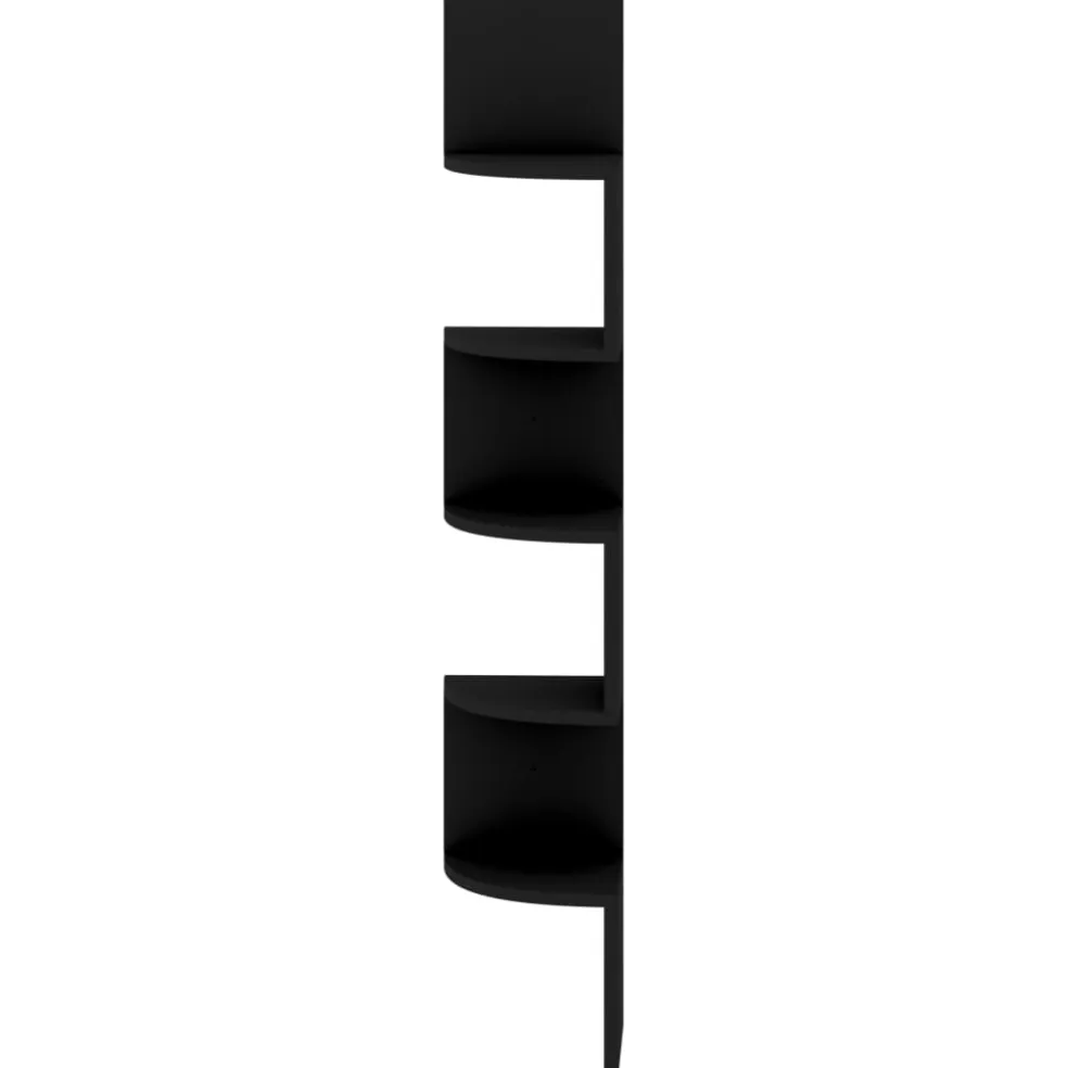 vidaXL Hoekwandschap 19x19x123 cm bewerkt hout zwart