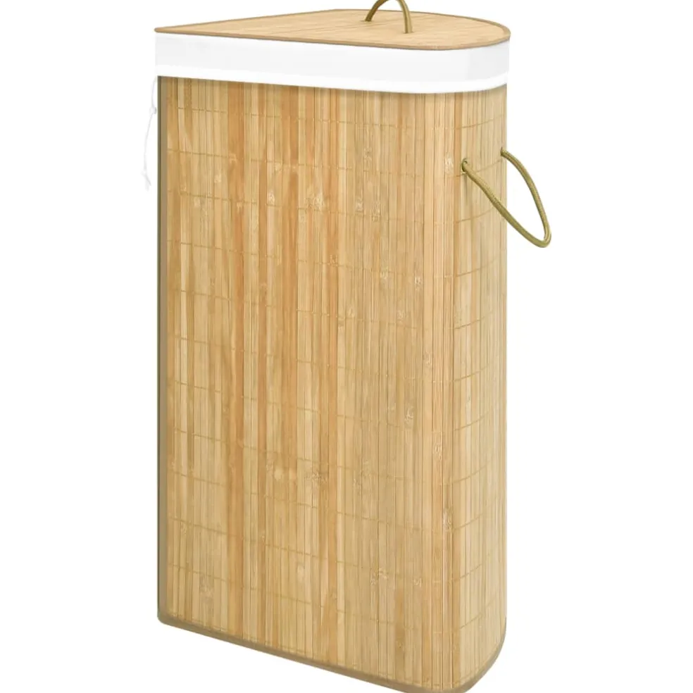 vidaXL Hoekwasmand 60 L bamboe
