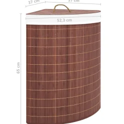 vidaXL Hoekwasmand 60 L bamboe bruin