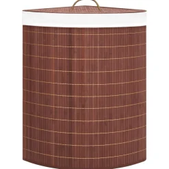 vidaXL Hoekwasmand 60 L bamboe bruin