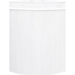 vidaXL Hoekwasmand 60 L bamboe wit