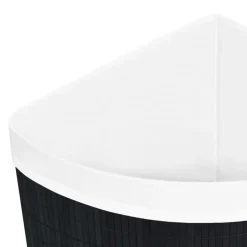 vidaXL Hoekwasmand 60 L bamboe zwart