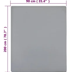 vidaXL Hoeslaken jersey 90x200 cm katoen grijs