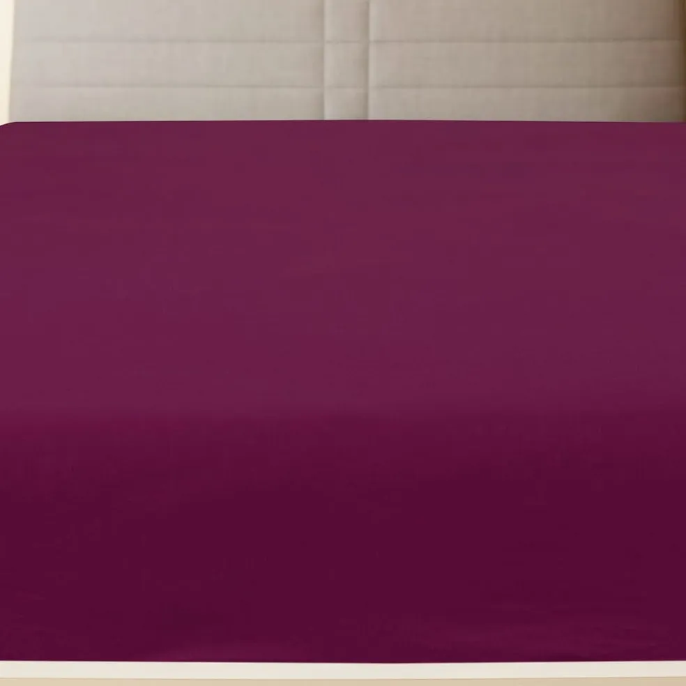 vidaXL Hoeslaken jersey 90x200 cm katoen bordeauxrood