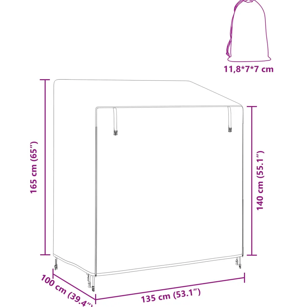 vidaXL Hoes voor buitenschommel 135 x 100 x 165 cm 600D Oxford Stof