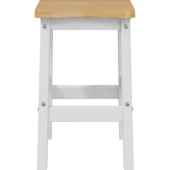 vidaXL Hoge Barkruk EKAI 2 st Wit 40 x 29 x 63 cm Massief grenenhout