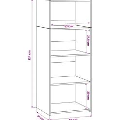 vidaXL Hoge kast Artisanaal eiken 50 x 41 x 124 cm Bewerkt hout