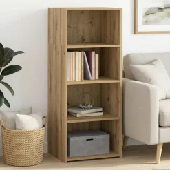 vidaXL Hoge kast Artisanaal eiken 50 x 41 x 124 cm Bewerkt hout