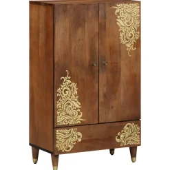 vidaXL Hoge kast Bruin 60 x 33 x 100 cm Massief Mango Hout