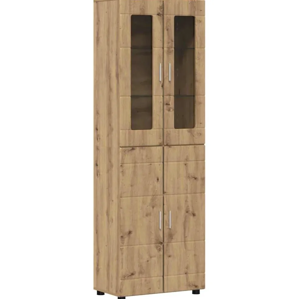 vidaXL Hoge kast FLORIN 60 x 35 x 182 cm Artisan Eiken Bewerkt hout