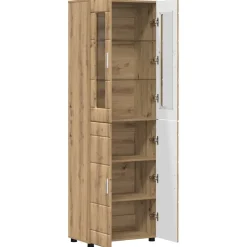 vidaXL Hoge kast FLORIN 60 x 35 x 182 cm Artisan Eiken Bewerkt hout