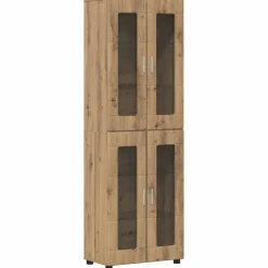 vidaXL Hoge kast FLORIN 60 x 35 x 182 cm Artisan Eiken Bewerkt hout