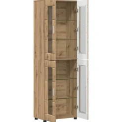 vidaXL Hoge kast FLORIN 60 x 35 x 182 cm Artisan Eiken Bewerkt hout