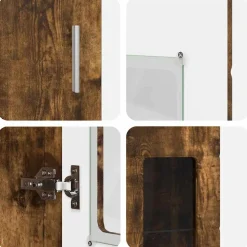 vidaXL Hoge kast FLORIN 60 x 35 x 182 cm Gerookt eiken Bewerkt hout