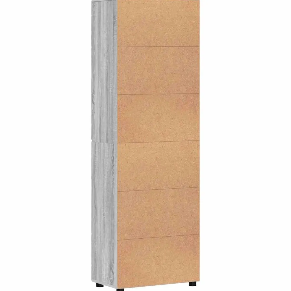 vidaXL Hoge kast FLORIN 60 x 35 x 182 cm Grijs Sonoma Bewerkt hout