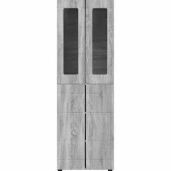 vidaXL Hoge kast FLORIN 60 x 35 x 182 cm Grijs Sonoma Bewerkt hout