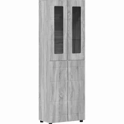 vidaXL Hoge kast FLORIN 60 x 35 x 182 cm Grijs Sonoma Bewerkt hout
