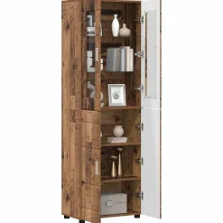 vidaXL Hoge kast FLORIN 60 x 35 x 182 cm Oudhout Bewerkt hout