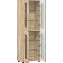 vidaXL Hoge kast FLORIN 60 x 35 x 182 cm Sonoma Eiken Bewerkt hout