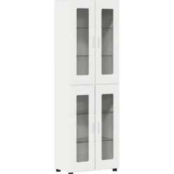 vidaXL Hoge kast FLORIN 60 x 35 x 182 cm Wit Bewerkt hout