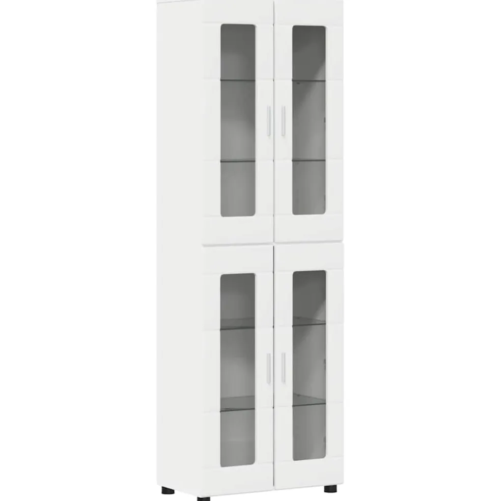 vidaXL Hoge kast FLORIN 60 x 35 x 182 cm Wit Bewerkt hout