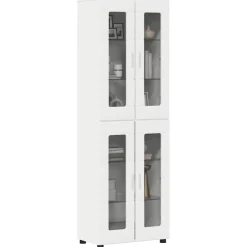 vidaXL Hoge kast FLORIN 60 x 35 x 182 cm Wit Bewerkt hout