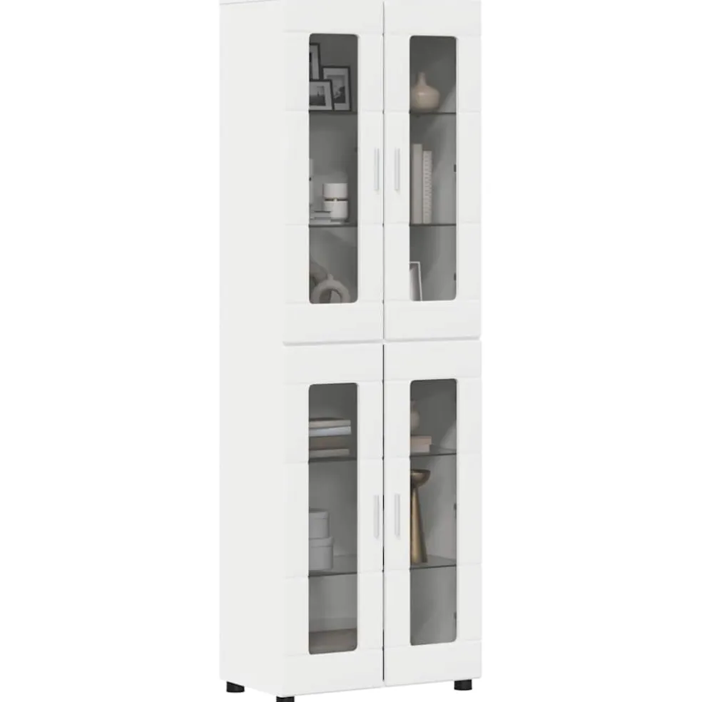 vidaXL Hoge kast FLORIN 60 x 35 x 182 cm Wit Bewerkt hout