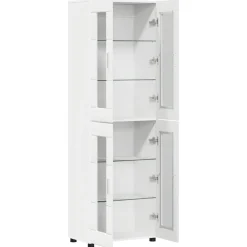 vidaXL Hoge kast FLORIN 60 x 35 x 182 cm Wit Bewerkt hout