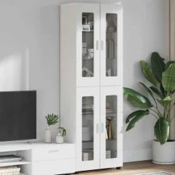 vidaXL Hoge kast FLORIN 60 x 35 x 182 cm Wit Bewerkt hout