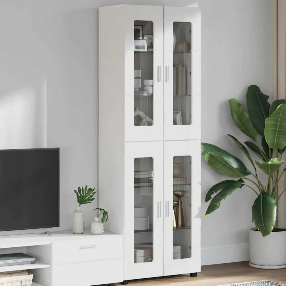 vidaXL Hoge kast FLORIN 60 x 35 x 182 cm Wit Bewerkt hout
