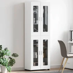 vidaXL Hoge kast FLORIN 60 x 35 x 182 cm Wit Bewerkt hout