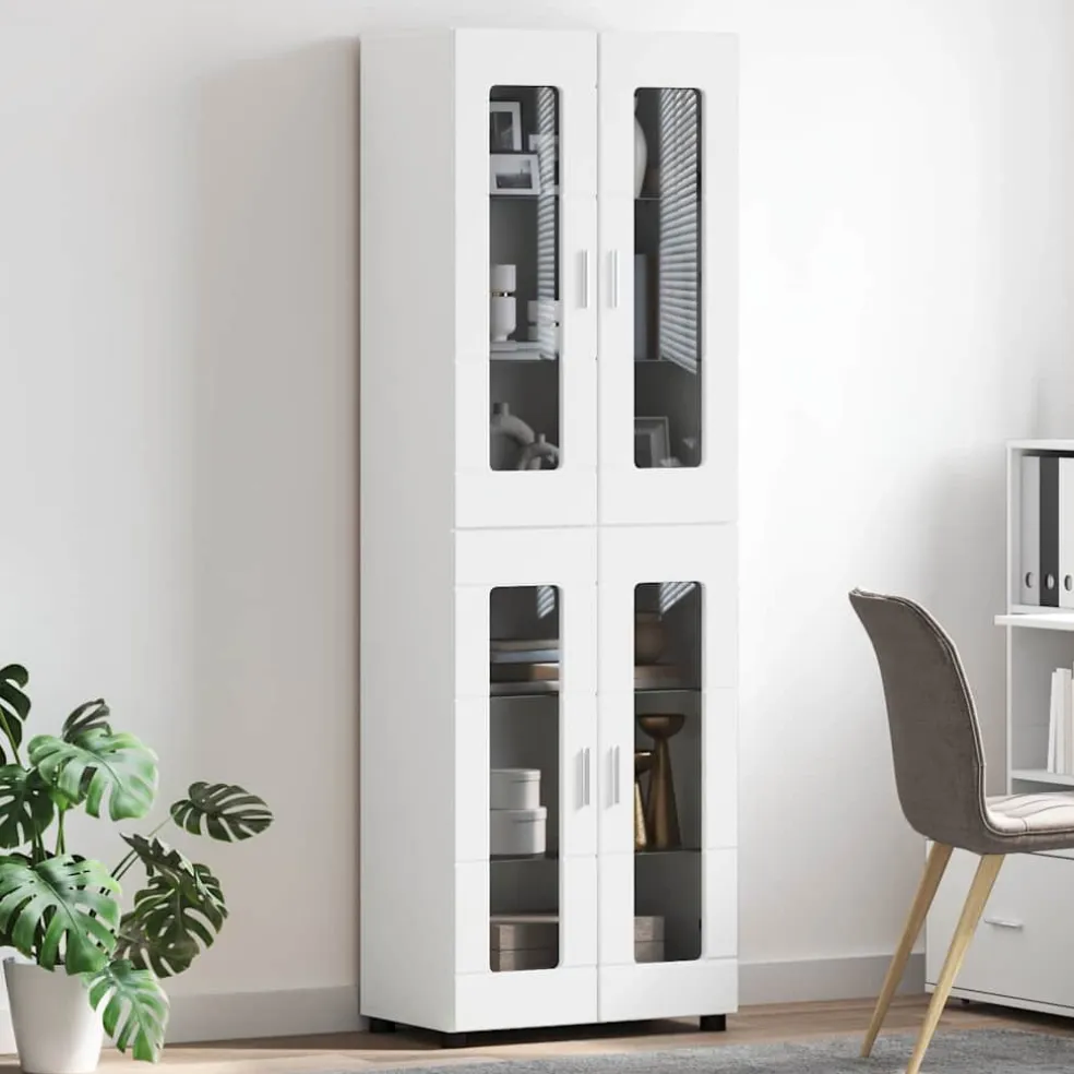vidaXL Hoge kast FLORIN 60 x 35 x 182 cm Wit Bewerkt hout