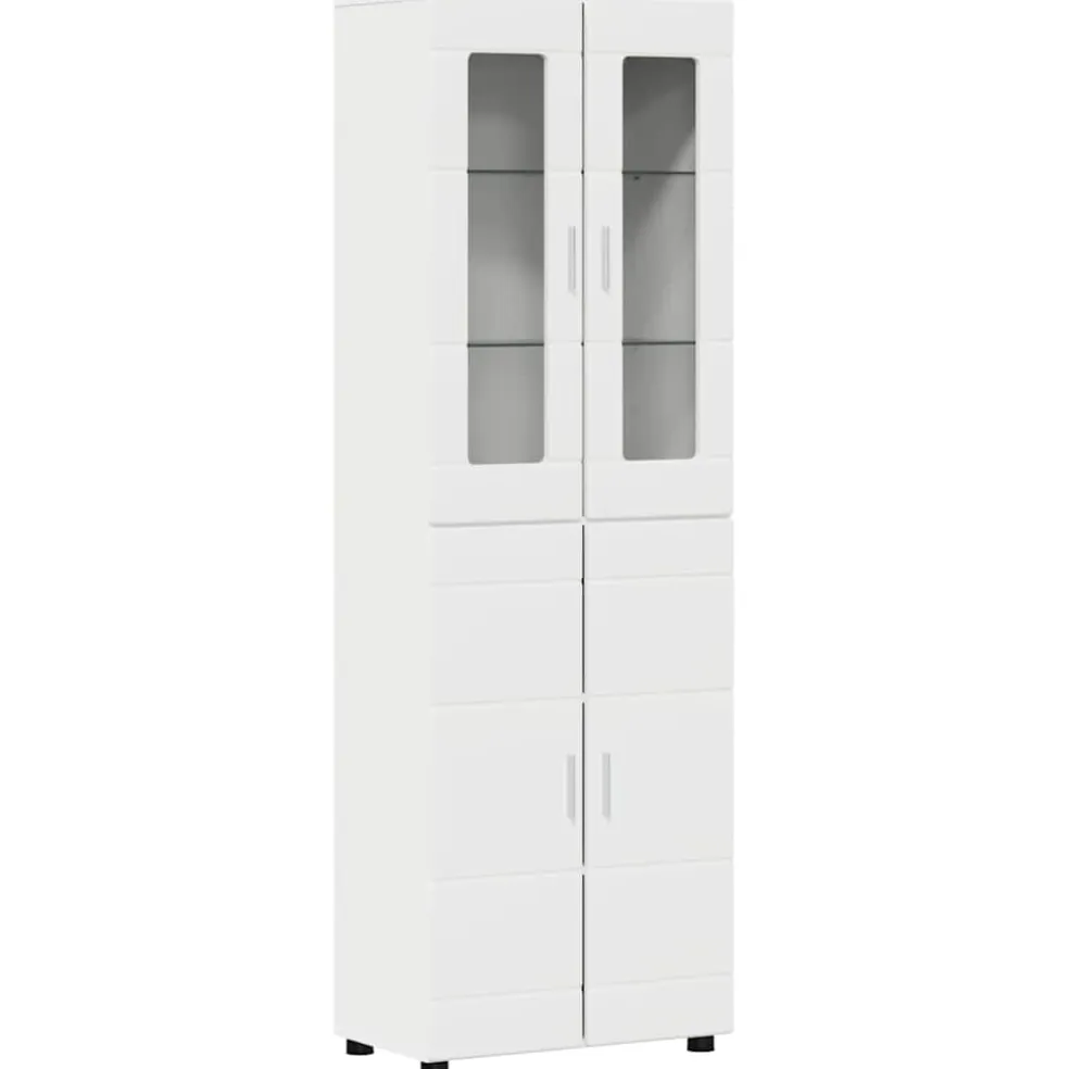 vidaXL Hoge kast FLORIN 60 x 35 x 182 cm Wit Bewerkt hout