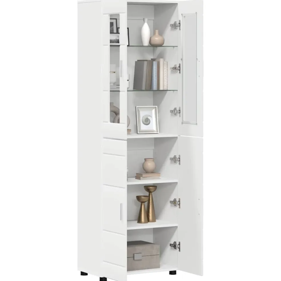 vidaXL Hoge kast FLORIN 60 x 35 x 182 cm Wit Bewerkt hout