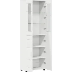 vidaXL Hoge kast FLORIN 60 x 35 x 182 cm Wit Bewerkt hout