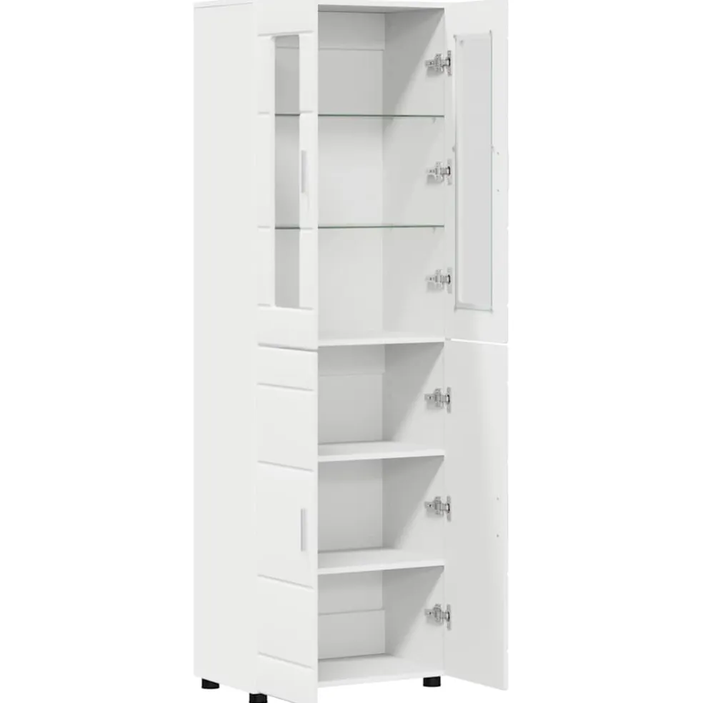vidaXL Hoge kast FLORIN 60 x 35 x 182 cm Wit Bewerkt hout