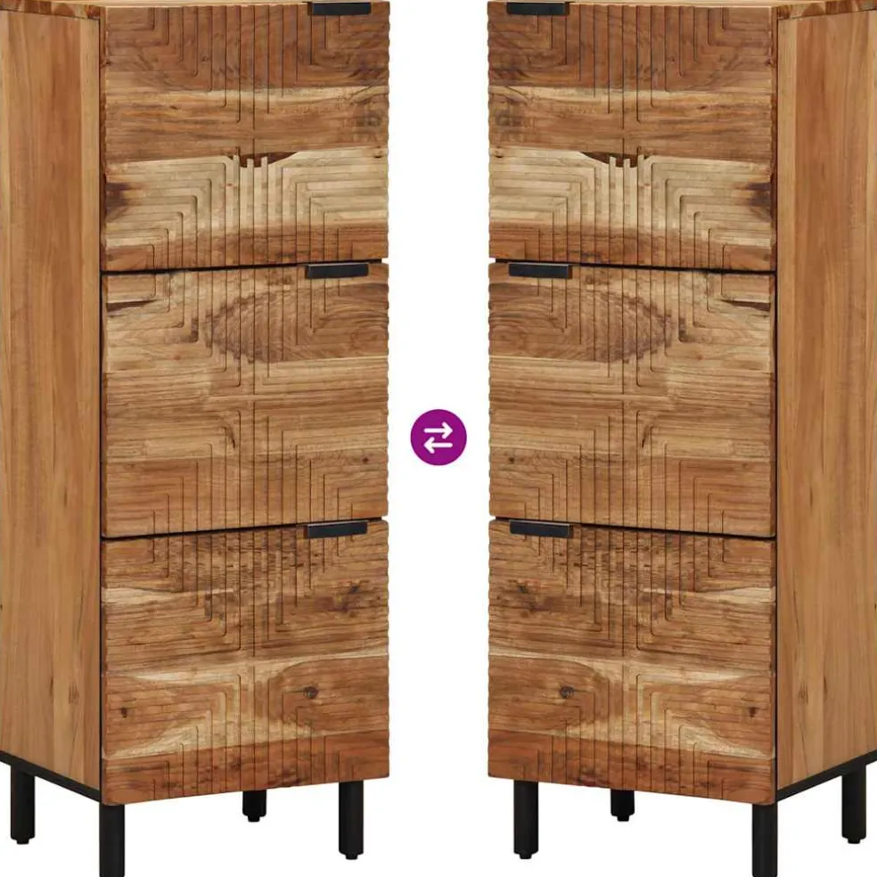 vidaXL Hoge kast met plank Bruin 40 x 33,5 x 110 cm Massief Mango Hout