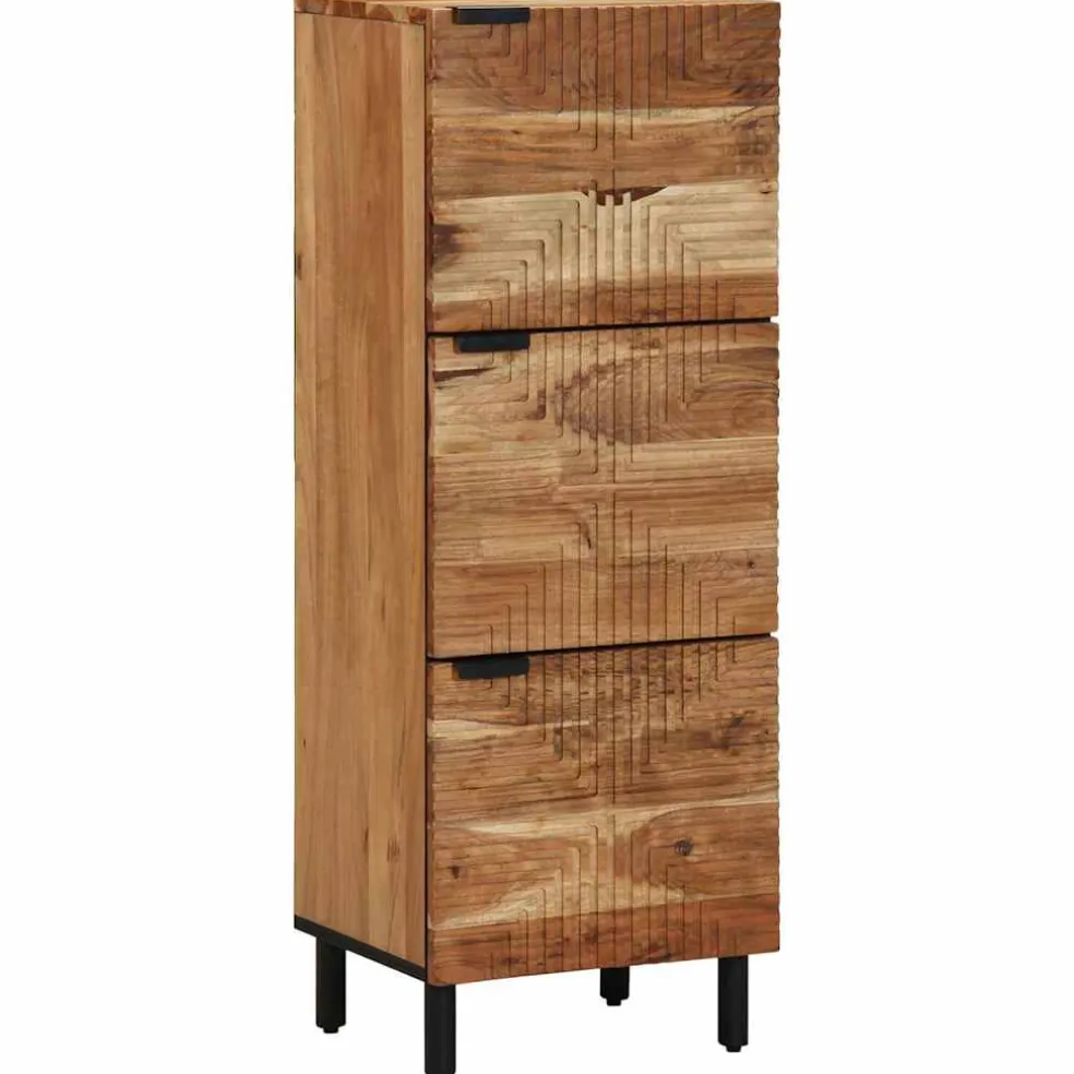 vidaXL Hoge kast met plank Bruin 40 x 33,5 x 110 cm Massief Mango Hout