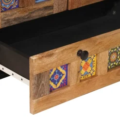 vidaXL Hoge kast Naturel 60 x 33,5 x 100 cm Massief Mango Hout