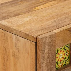 vidaXL Hoge kast Naturel 60 x 33,5 x 100 cm Massief Mango Hout