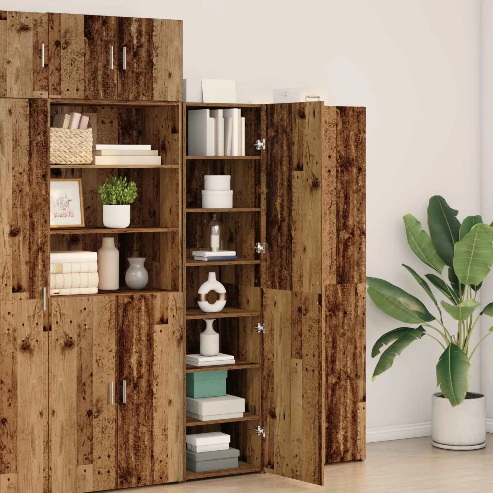 vidaXL Hoge kast Oudhout 50 x 42,5 x 185 cm