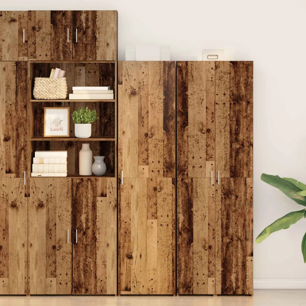 vidaXL Hoge kast Oudhout 50 x 42,5 x 185 cm