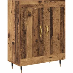 vidaXL Hoge kast Oud Hout 69,5 x 34 x 180 cm Bewerkt hout
