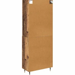 vidaXL Hoge kast Oud Hout 69,5 x 34 x 180 cm Bewerkt hout